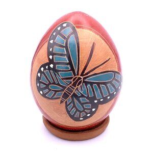 Clay Luminary -- Blue Morpho Butterfly & Flower